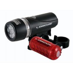 КОМПЛЕКТ: Свет передний Lpngus 5LED/4ф-ции + задний 5LED/5ф-ций